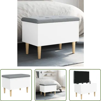 Obrázek produktu pro The Living Store Lavice s úložným prostorem Bílá 62x42x46 cm Materiál na bázi dřeva