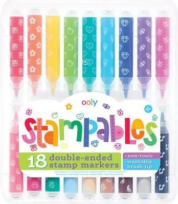 Produktbild von Ooly Stempelmarker - Kreative Filzstifte für Kinder - 18 Farben Set