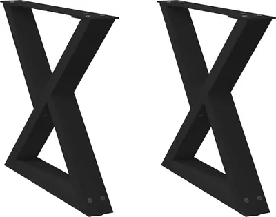 Image de vidaXL Pieds de table basse 2 pcs. noir 50x(42-43,3) cm acier
