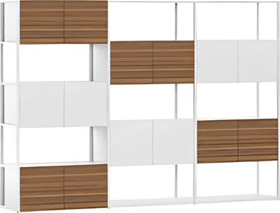 Produktbild von Büroregal Aktenschrank Modern Holzoptik Braun Weiß Regalwand Stauraum Design