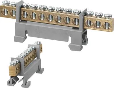Produktbild von Sammelklemme für Hutschiene Phasen Leiterklemme Verteilerklemme grau 12 x 16mm²
