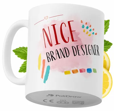 Produktbild von Lustige Kaffeetasse mit witzigem Textdesign für Markendesigner - ideal für Geburtstage, Namenstage, Feiertage und besondere Anlässe. Hochwertige Tasse für Zuhause, Büro und Arbeit. Farbe: Weiß, 330 ml.