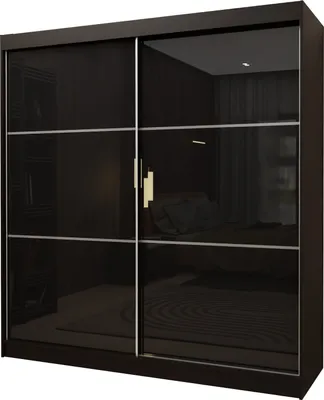 Produktbild von Masseno Schiebetürenschrank VITALE 200 cm Kleiderschrank Schlafzimmer Schrank 2-türig Schwarz