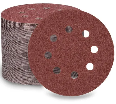 Obrázok produktu pre Brúsne kotúče 125 mm, 8 otvorov, zrniteľnosť 40, 100 kusov, suchý zips, určené pre excentrické brúsky