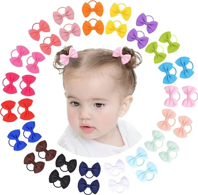 Produktbild von 40 Stück Mädchen Haargummis - Set von Haaraccessoires für Kleinkinder - Rosa und Blau