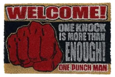 Obrázok produktu pre One Punch Man – „One Knock Is More Than Enough!“ Rohožka CD811 (jednotná veľkosť) (čierna/červená)