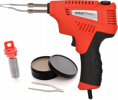 Zdjęcie produktu dla Pistolet lutowniczy KRAFT&DELE z akcesoriami 200W KD1504