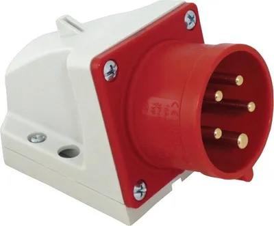Produktbild von REV CEE Stecker Wandmontage, 400V, 16A, 5-polig, 3P + N + PE, IP44, rot