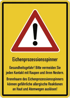 Produktbild von Dreifke® Eichenprozessionsspinner Gesundheitsgefahr! ..., Aluminium, 210x297 mm
