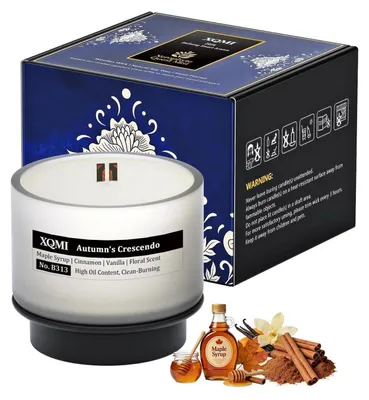 Productafbeelding van Geurkaarsen set, sojawas, esdoornsiroop, kaneel, vanille, bloemig, 4-delige cadeauverpakking