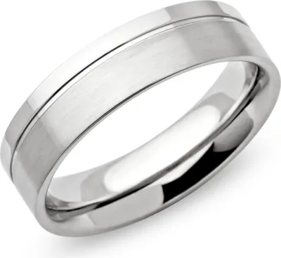 Produktbild von Unique Edelstahlring matt/teilpoliert 6mm Glanzrille R9113