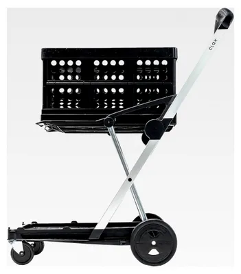 Produktbild von Transportwagen | Faltwagen | Etagenwagen | mit er Faltbox | schwarz | klappbar