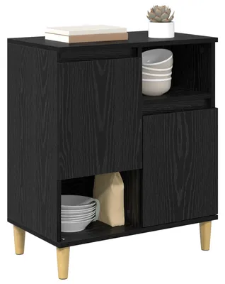Image de vidaXL Sideboard noir imitation chêne 35 x 60 x 70 cm Bois composite