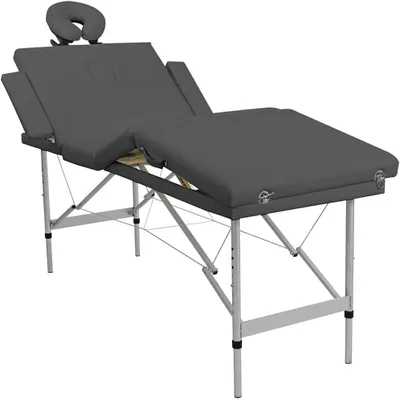 Obrázek produktu pro Masážní stůl - terapeutický stůl - pro relaxaci - nastavitelná výška - 4 zóny - antracitová barva