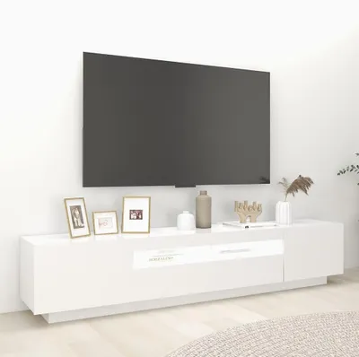 Obrázok produktu pre vidaXL TV skrinka s LED svetlami biela 200x35x40 cm