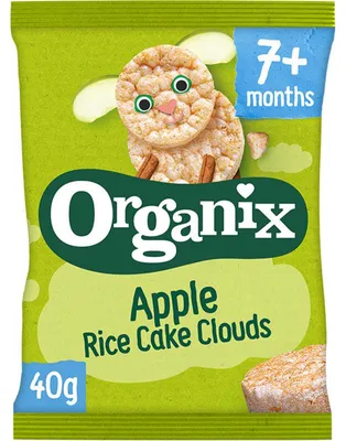 Immagine prodotto di Organix Apple Rice Waffle Clouds 7m+ 40g – Snack per bambini vegani e senza glutine