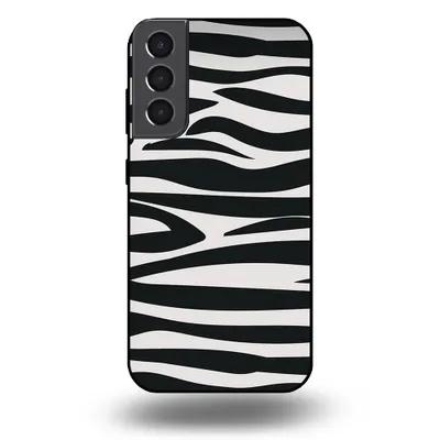 Produktbild von Smartphonica Handytasche passend für Samsung Galaxy S21 mit Zebradruck - TPU Rückseite mit Zebradruck Design - Schwarz Weiß