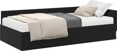 Produktbild von vidaXL Eckbettgestell mit Matratze Sonstiges 2 pcs Grau Samt