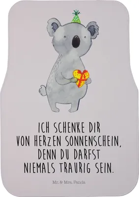 Produktbild von Mr. & Mrs. Panda Automatte Koala Geschenk - Grau Pastell - Auto Fußmatte, Fürs, Auto-Fußmatte, Party, Geburtstag, Autoteppich