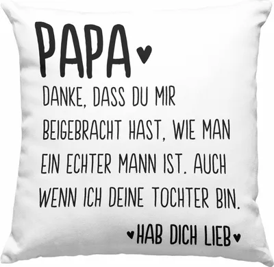 Produktbild von Trendation - Papa Deko-Kissen mit Füllung 40x40 Geschenk von Tochter  Deko-Kissen mit Füllung 40x40 Sprüche Vatertag Geschenkidee Spruch Vater (Grau)