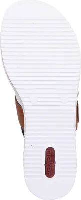 Produktbild von Rieker Damen Pantolette gekreuzte Riemen Klettverschluss Keilabsatz V3652, Größe:37 EU, Farbe:Grün