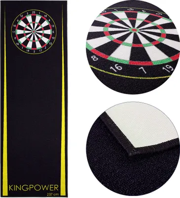 Produktbild von Dart Teppich Gelb Matte Steeldart Dartpfeile Dartboard Zubehör Dartteppich Target Oche Darts Abwurflinie Schutz Gummi Boden Dartscheibe 237 x 80 cm Kingpower
