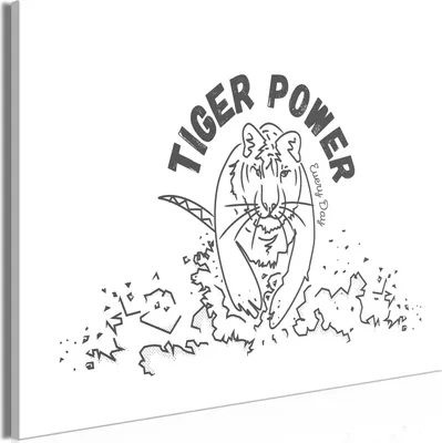 Produktbild von Italienischer Leinwand Leinwandbild - Tiger Power (1 Part) Wide 60x40 cm Tiere g-A-0173-b-a