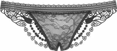 Produktbild von Petite fleur gold String-Ouvert mit Ouvert-Öffnung mit edler Guipure Stickerei schwarz Größe 44/46