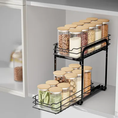 Produktbild von Kräuterregal-Organizer für den Schrank - Ausziehbar - 2-lagig