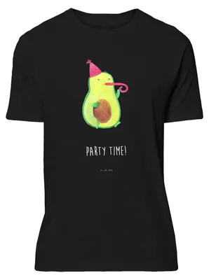 Produktbild von Mr. & Mrs. Panda S T-Shirt Avocado Party Zeit - Schwarz - Geschenk, Happy Birthday, oberteil, Tshirt, Geburtstag, Print-Shirt, Schulabschluss, Shirt, Feier