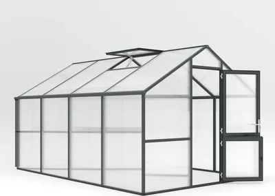 Produktbild von KGT Gewächshaus "Nelke IV" tannengrün 12,7 m² 16 mm HKP