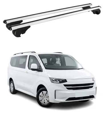 Image de Barres de toit Transversales pour VW Transporter T7 2024-2026 Alu Gris 2x, Image générée par une IA