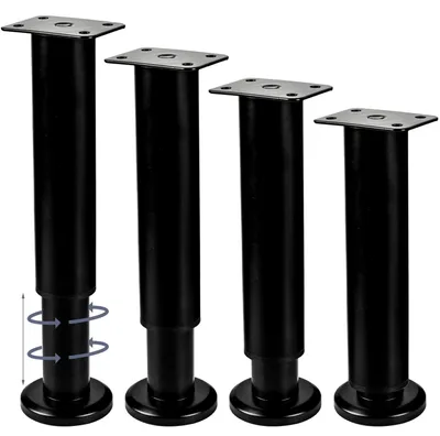 Image de Elzusha - Lot de 4 pieds de meubles réglables, de 35 à 66 cm
