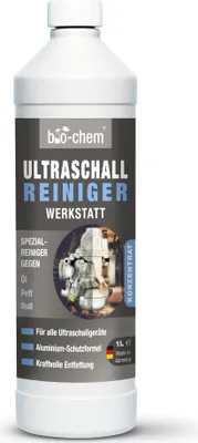 A bottle of cleaning concentrate for ultrasonic devices.