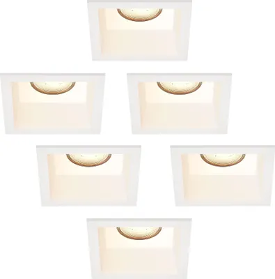 Produktbild von Ledvion 6er Set LED Einbaustrahler Weiss GU10 Fassung Warmweiss IP2