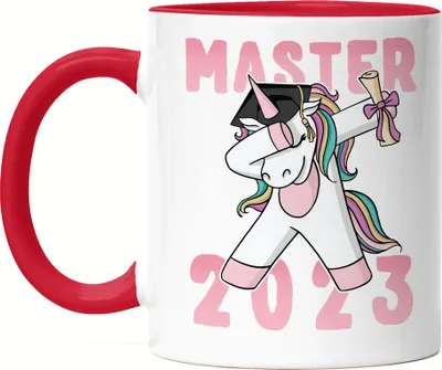 Produktbild von Master 2023 Tasse Rot  Pferd Einhorn Abschlussgeschenk Dab Cool Humorvoll Geschenkidee