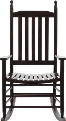 Produktbild von vidaXL Schaukelstuhl mit Gebogener Sitzfläche Braun Pappelholz