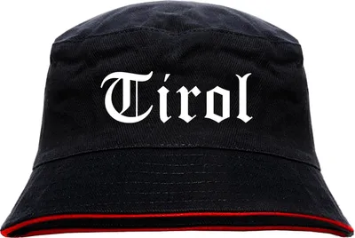 Produktbild von Tirol Anglerhut - Altdeutsche Schrift - Schwarz-Roter Fischerhut L/XL SchwarzRot