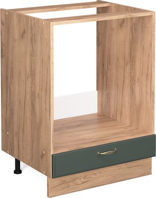 Vicco Herdumbauschrank Fame-Line, 60 cm ohne Arbeitsplatte, Grün-Gold Landhaus/Goldkraft Eiche