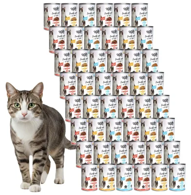 Produktbild von Tuftuf | Feuchtfutter für Katzen - Set 48x415g - Mix Dergeschmäcker - Fleischstücke - Nassfutter für Katzen