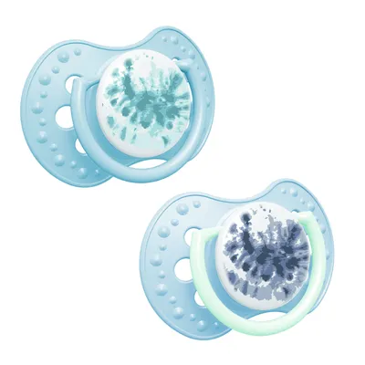 Produktbild von LOVI Schnuller Silikon dynamisch Tie Dye Blue 0-3 m 2 St. 22/917boy