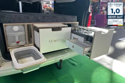 Produktbild von Moonbox Campingbox Schlafsystem CampingkücheVan/Bus 124cm Modify Weiß