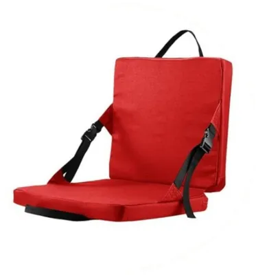Immagine prodotto di INF Cuscino pieghevole portatile con maniglia — Seduta leggera in nylon per campeggio, picnic e tribune Rosso