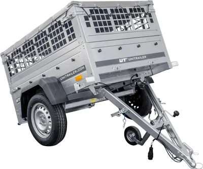 Produktbild von Pkw-Anhänger GARDEN TRAILER 150 KIPP mit Laubgitteraufsatz, Stützrad und Flachplane