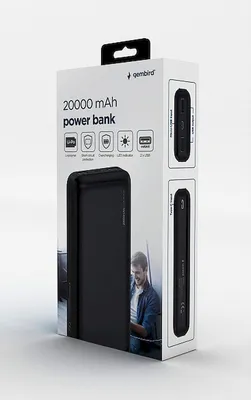 Immagine prodotto di Gembird Powerbank 20.000 mAh USB nero PB20-01