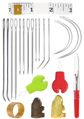 Produktbild von Nähnadel Set 36 Stück, 6 Größen Handnähnadeln, Sticknadeln mit Einfädler, Nahtaufreißer, Fingerhut