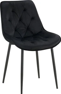 Immagine prodotto di Sedia da pranzo moderna - Sedia da cucina - Elevato comfort di seduta - Rivestimento in velluto | Colore: Nero