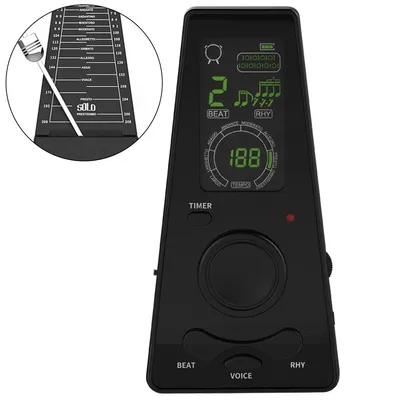 Produktbild von Elektronisches Metronom,Digitaler Pyramid-Metronom,mit integrierter Ton- und Rhythmuswahl,Tonausgang und Stimmfunktion,140.6mm × 69.3mm ×6mm