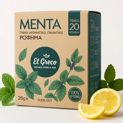 Produktbild von El Greco, Tee, Tee 22g, Griechischer Minztee, Aromatischer Tee, (20 Beutel)
