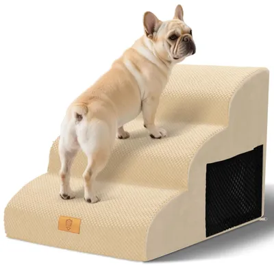 Immagine prodotto di Scala per cani di piccola taglia, con 3 gradini, color beige